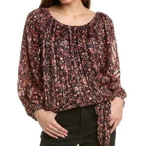 NWT Vince Camuto Black Floral Top Sz L